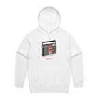 Classic Rock, Cassette Player - Mens Hoodie White Mens Hoodie Music Printed In Australia
