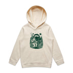 Alien And Bigfoot Playing Guitar - Kids Hoodie Ecru Kids Hoodie Printed In Australia
