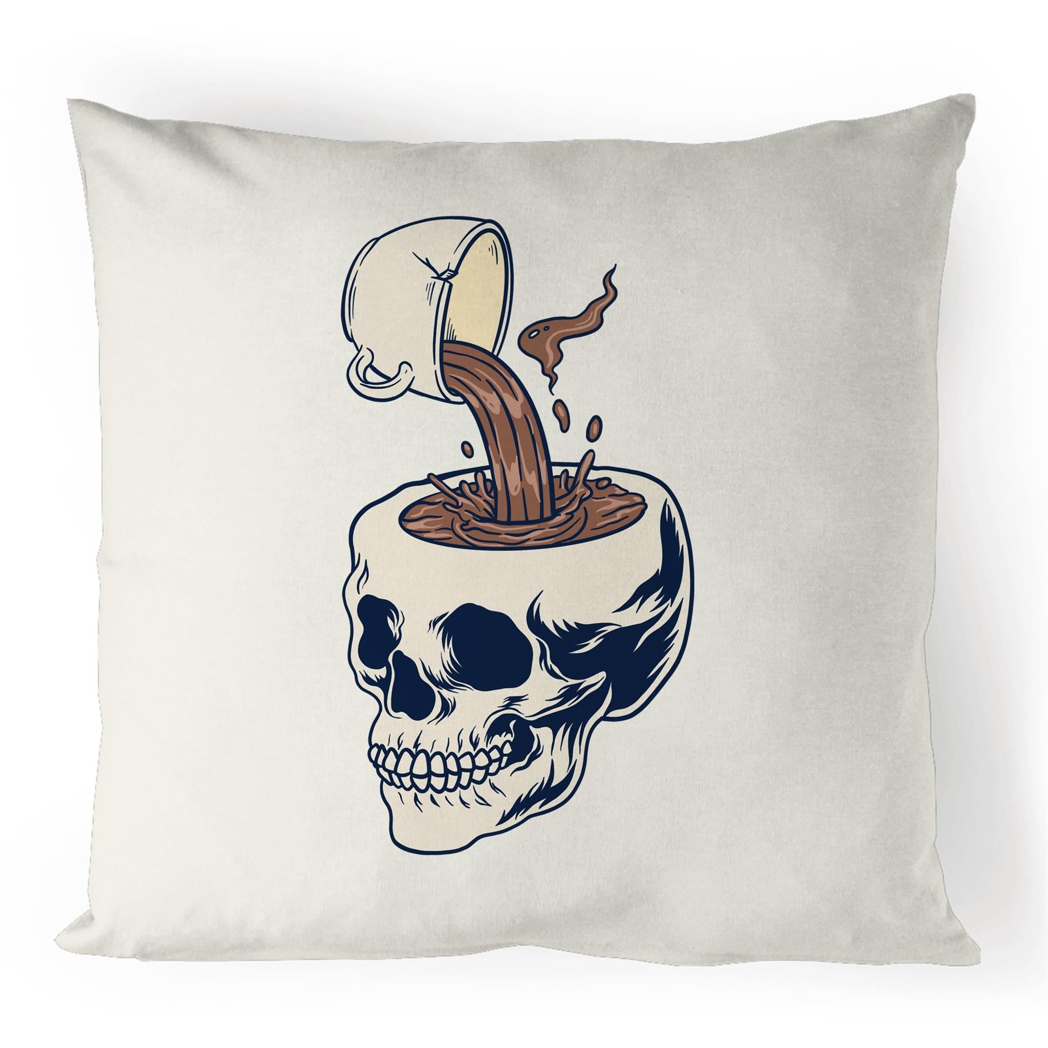 Coffee Skull - 100% Linen Cushion Cover Default Title Linen Cushion Covers Coffee Printed In Australia