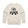 The Cats AS Colour Stencil Crew Sweatshirt Unisex Ecru Sweatshirt animal Music Printed In Australia