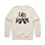The Cats - AS Colour Stencil Crew Sweatshirt Ecru Sweatshirt animal Music Printed In Australia
