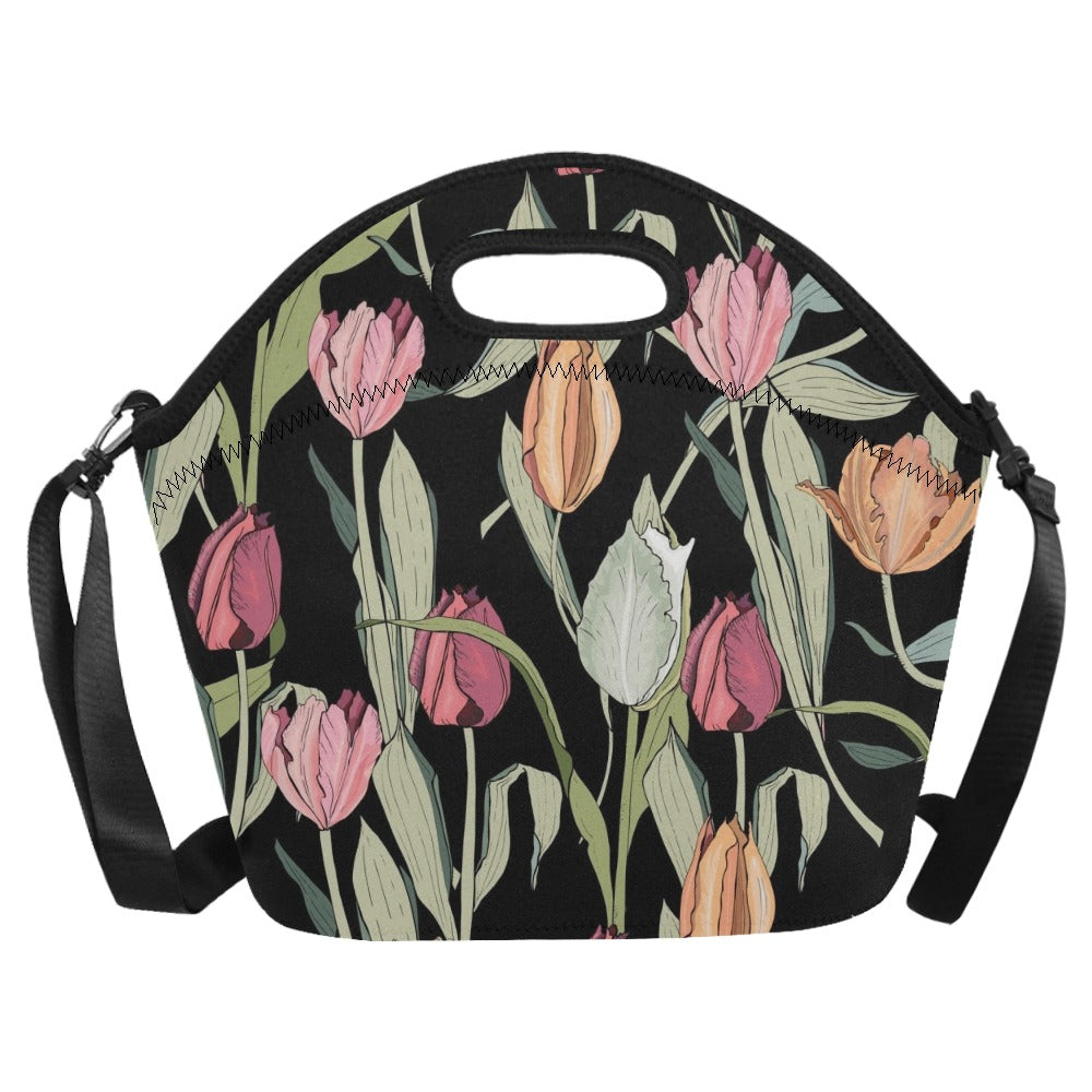 Tulips - Neoprene Lunch Bag Neoprene Lunch Bag Printed Offshore