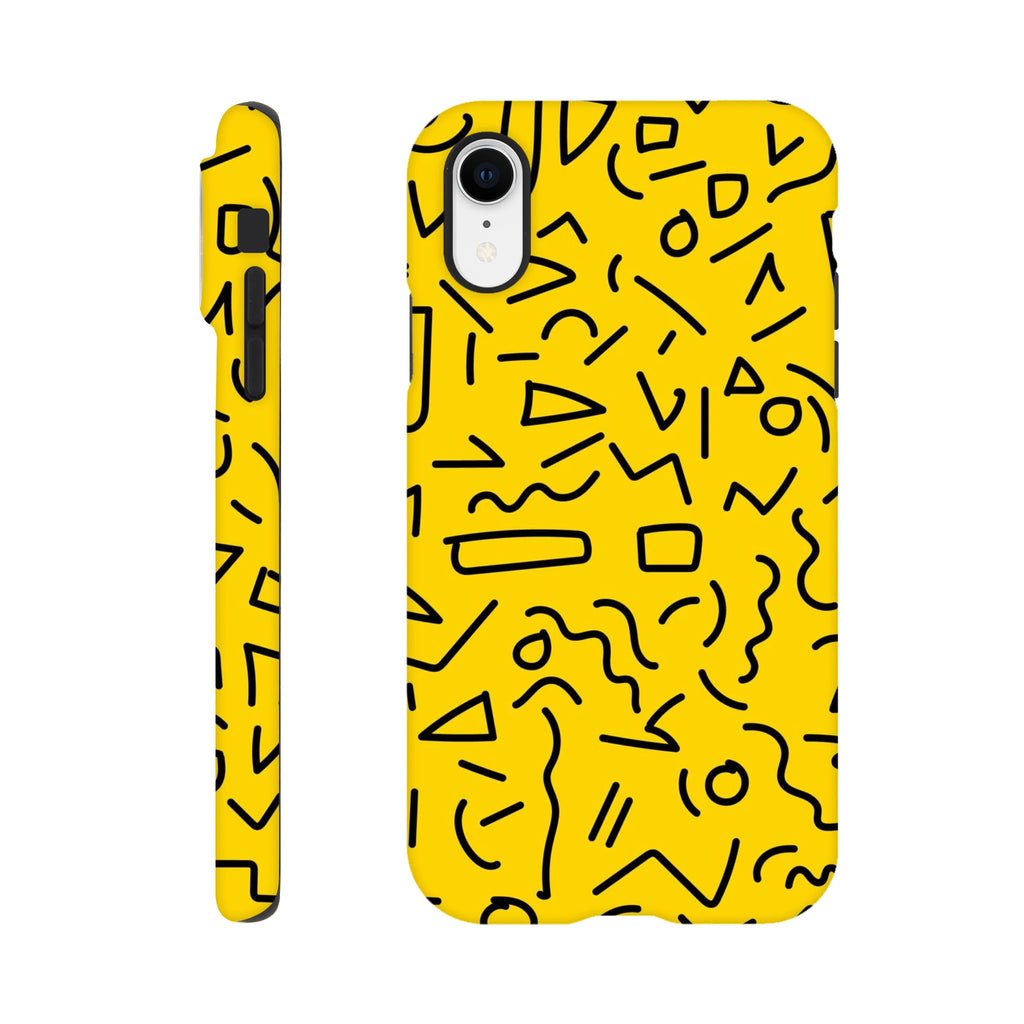 Yellow Black Graphic Squiggle - Apple iPhone Tough case iPhone Tough Case Globally Fulfilled Retro