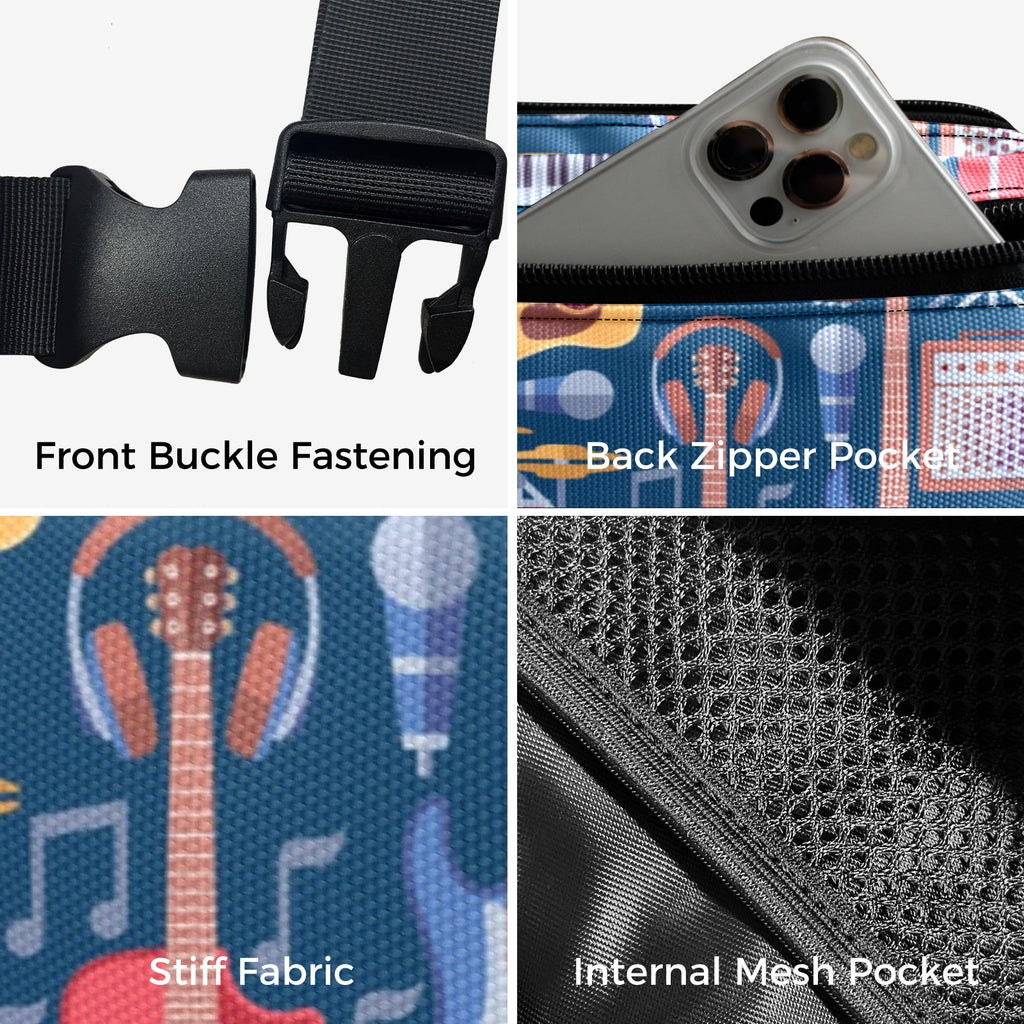 Music Instruments Blue - Belt Bag