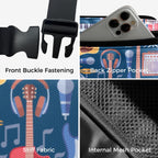 Music Instruments Blue - Belt Bag