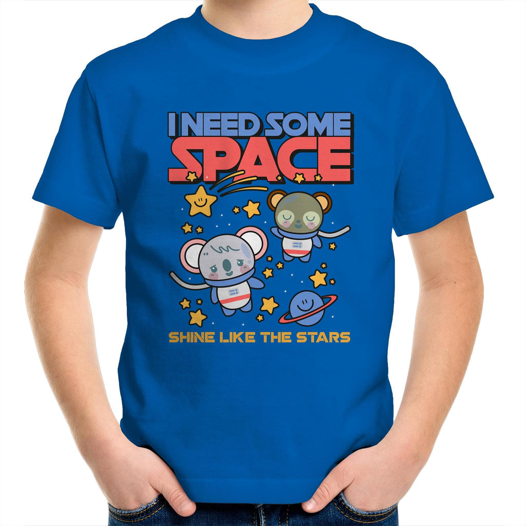 I Need Some Space - Kids Youth T-Shirt Bright Royal Kids Youth T-shirt Printed In Australia Space