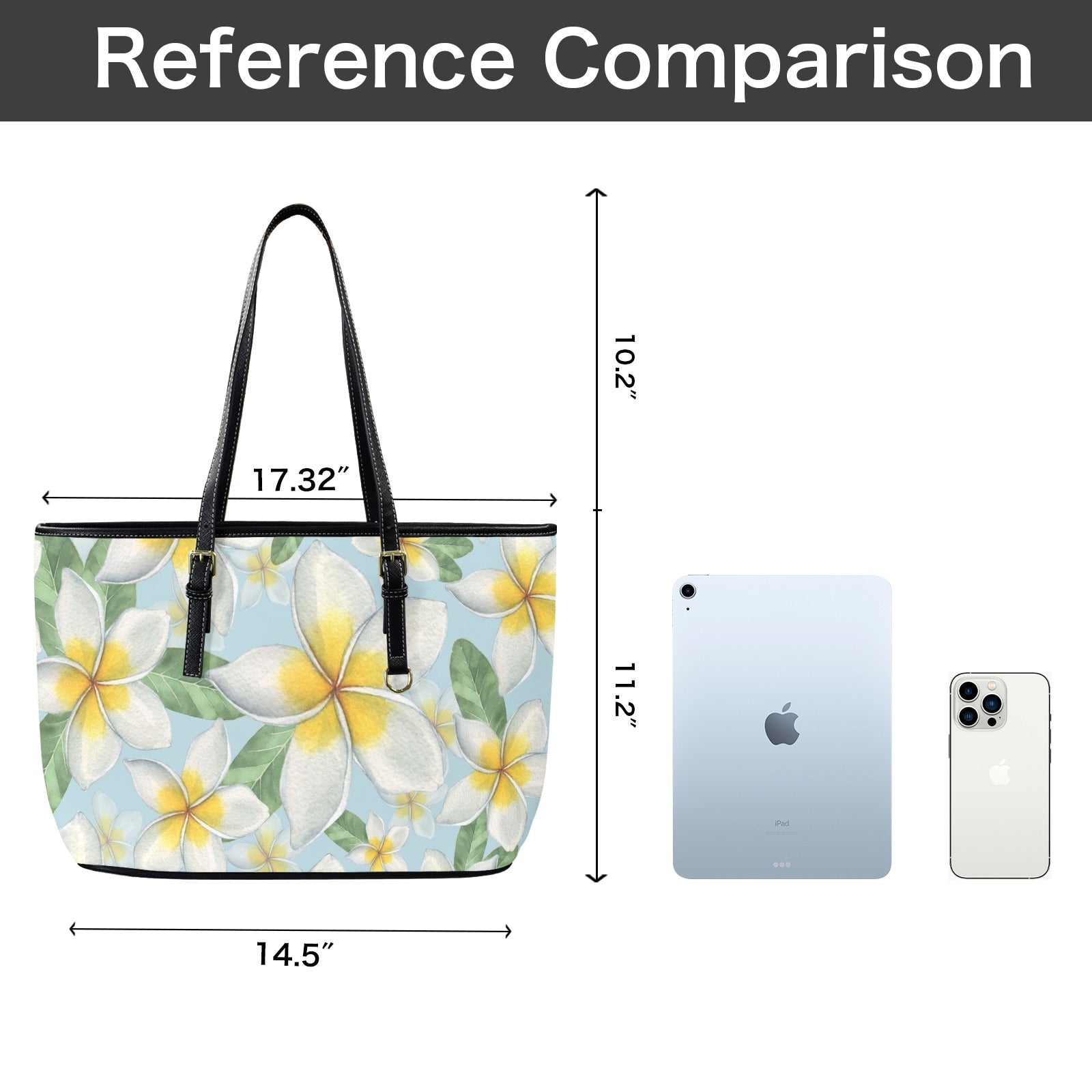 Delicate Frangipani - PU Leather Tote Bag - Large