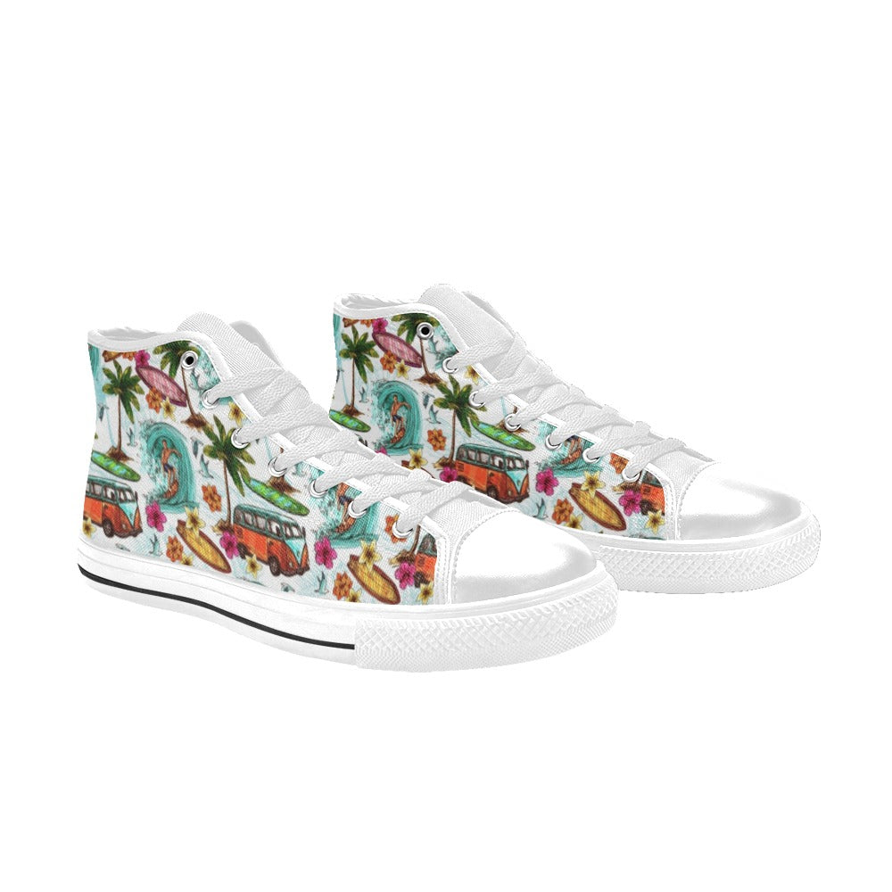 Surfing Safari Kids High Top Canvas Shoes Kids High Top Canvas Shoes Printed Offshore Surf