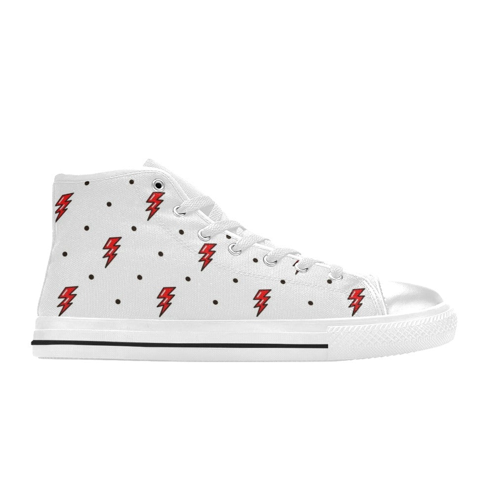Red Lightning - Men's High Top Canvas Shoes
