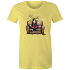 Reindeer, Christmas Movies Watching T-shirt - Womens T-shirt