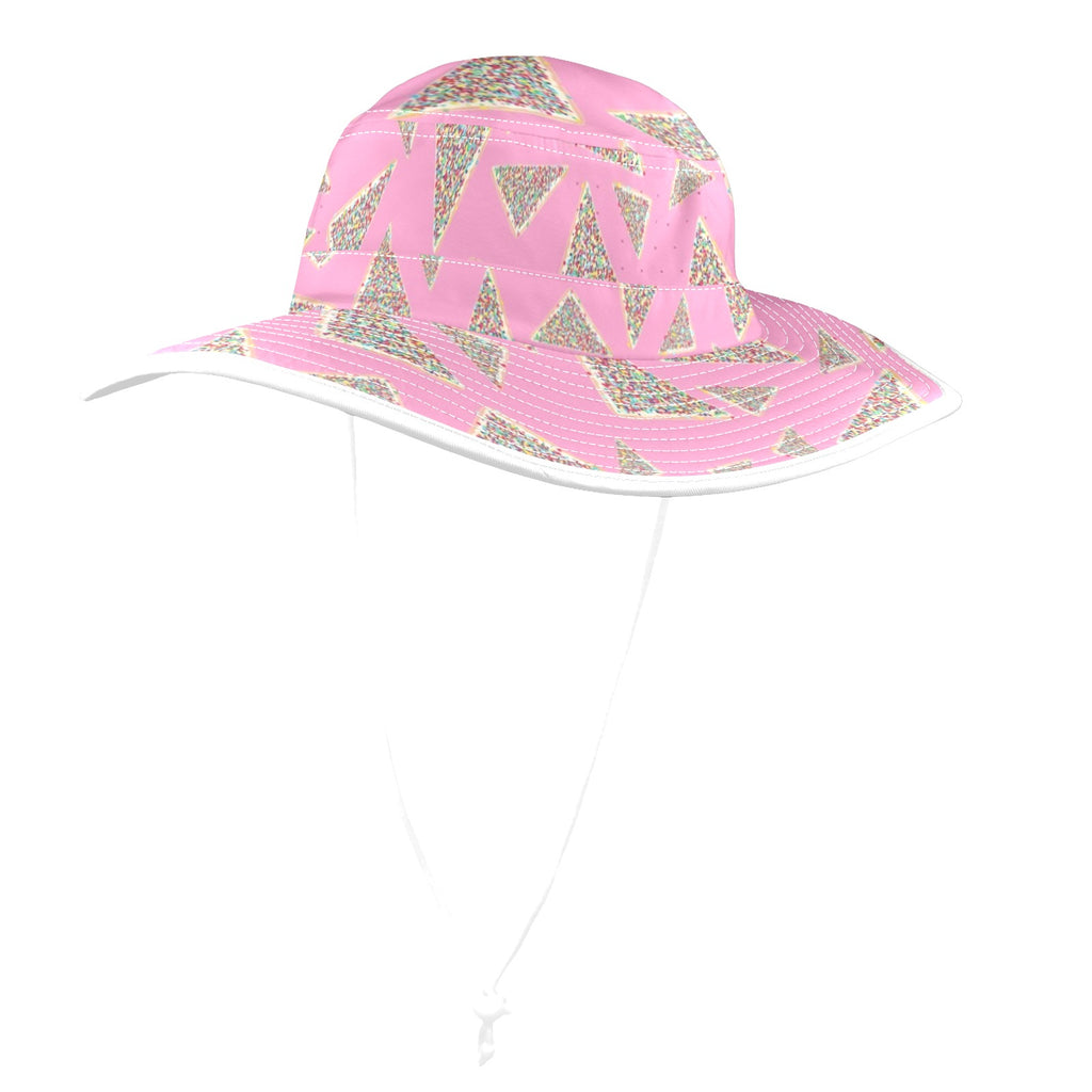 Fairy Bread On Pink Wide Brim Bucket Hat Wide Brim Bucket Hat Food Printed Offshore