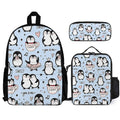 Penguin Love Three Piece Backpack Set white One size Three Piece Backpack Set Printed Offshore