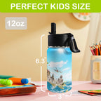 Around The World - 12oz Kids Water Bottle with Straw Lid