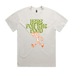 Here For The Food AS Colour Heavy Faded Tee Unisex Faded bone Heavy Faded T-shirt Food Printed In Australia