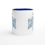Personalise - Mum, Blue Floral - 11oz Ceramic Mug Personalised 11oz Mug customise Globally Fulfilled Mum Name personalise