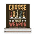 Chess, Choose Your Weapon Ceramic Coasters (Square) white Ceramic Coasters Chess Games Printed Offshore