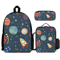 Rocket In Space Three Piece Backpack Set white One size Three Piece Backpack Set Printed Offshore