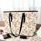 Beach Shack PU Leather Tote Bag Large Leather Tote Bag-Large Printed Offshore Summer Surf