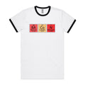 Bacon Periodic Table Men's AS Colour Ringer Tee White Black Ringer T-Shirt Food Printed In Australia Science