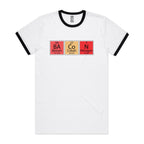 Bacon Periodic Table - Staple Ringer Tee White Black Ringer T-Shirt Food Printed In Australia Science