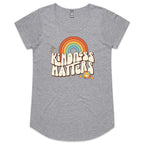 Kindness Matters - Womens Scoop Neck T-Shirt Grey Marle Womens Scoop Neck T-shirt Kindness Positivity Printed In Australia Retro