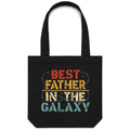 Best Father In The Galaxy Canvas Tote Bag Default Title Tote Bag Dad Printed In Australia