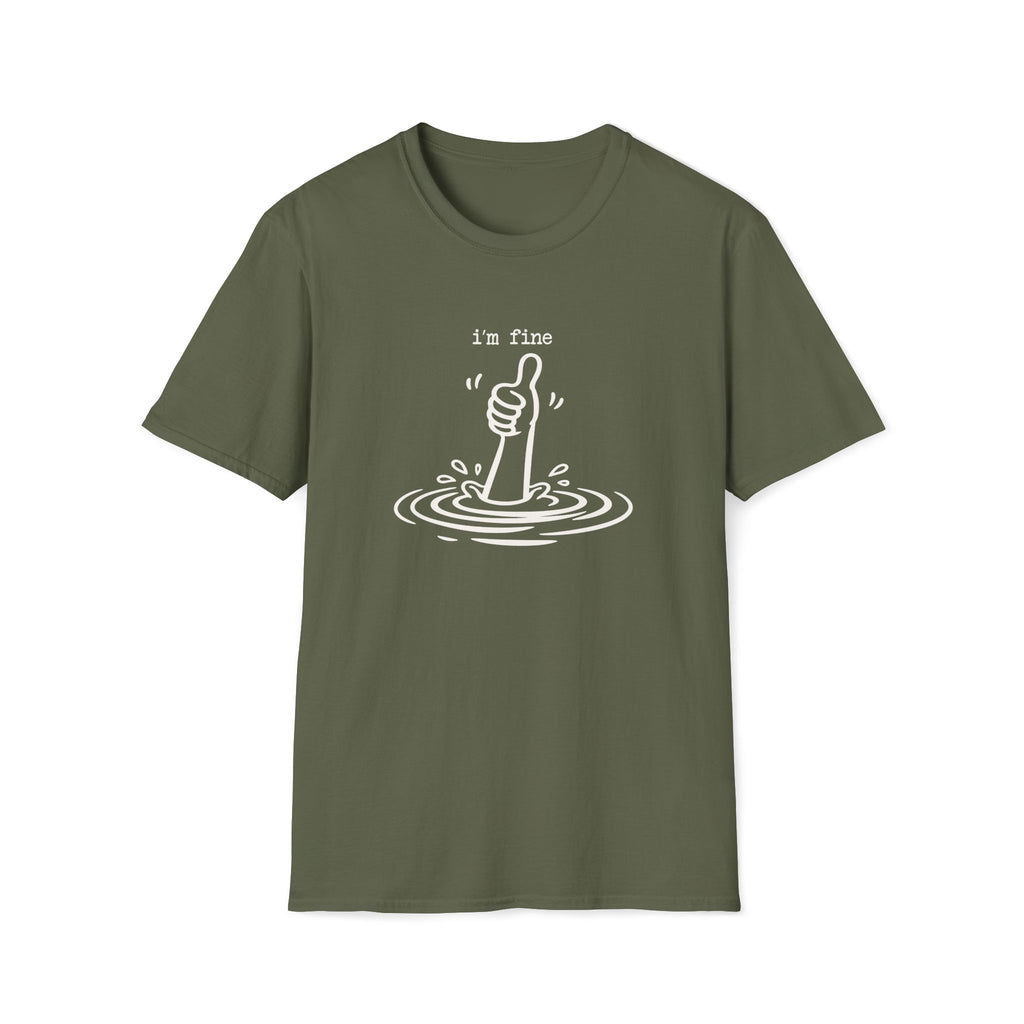 I'm Fine Drowning Thumbs Up Unisex T-shirt Unisex Adult T-shirt Globally Fulfilled Positivity
