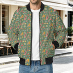 Groovy Retro Men's Casual Zip‑Up Bomber Jacket