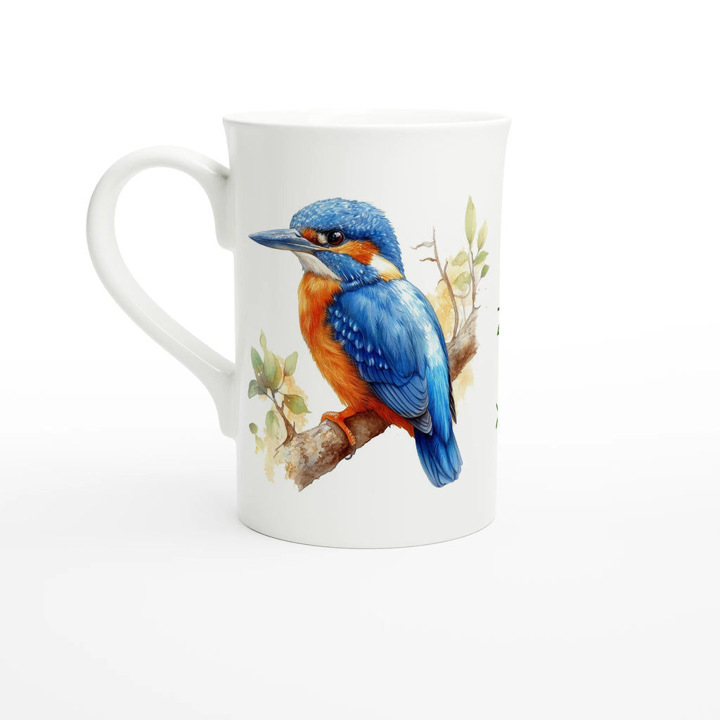 Personalise - Kingfisher, Australian Birds - White 10oz Porcelain Slim Mug Default Title Personalised Porcelain Mug animal Globally Fulfilled