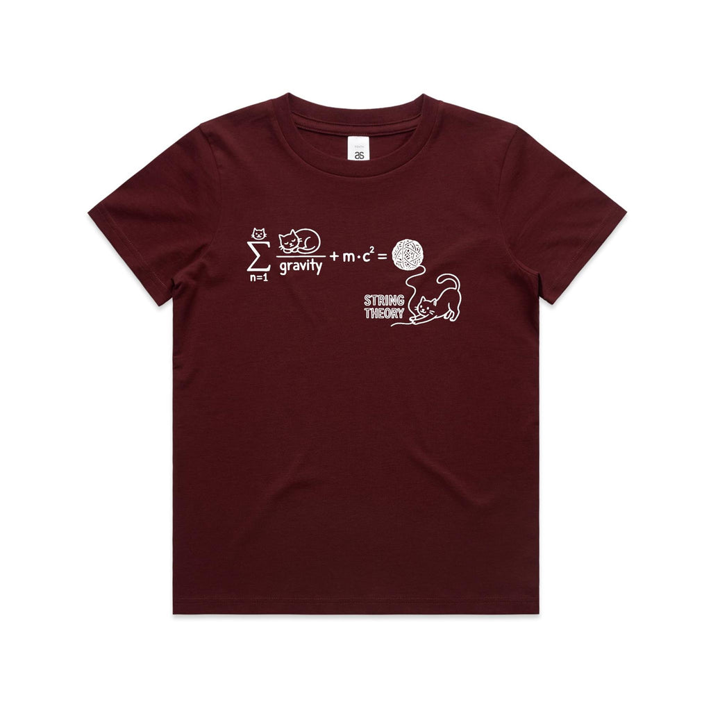 Cat String Theory Physics Kids AS Colour T-shirt