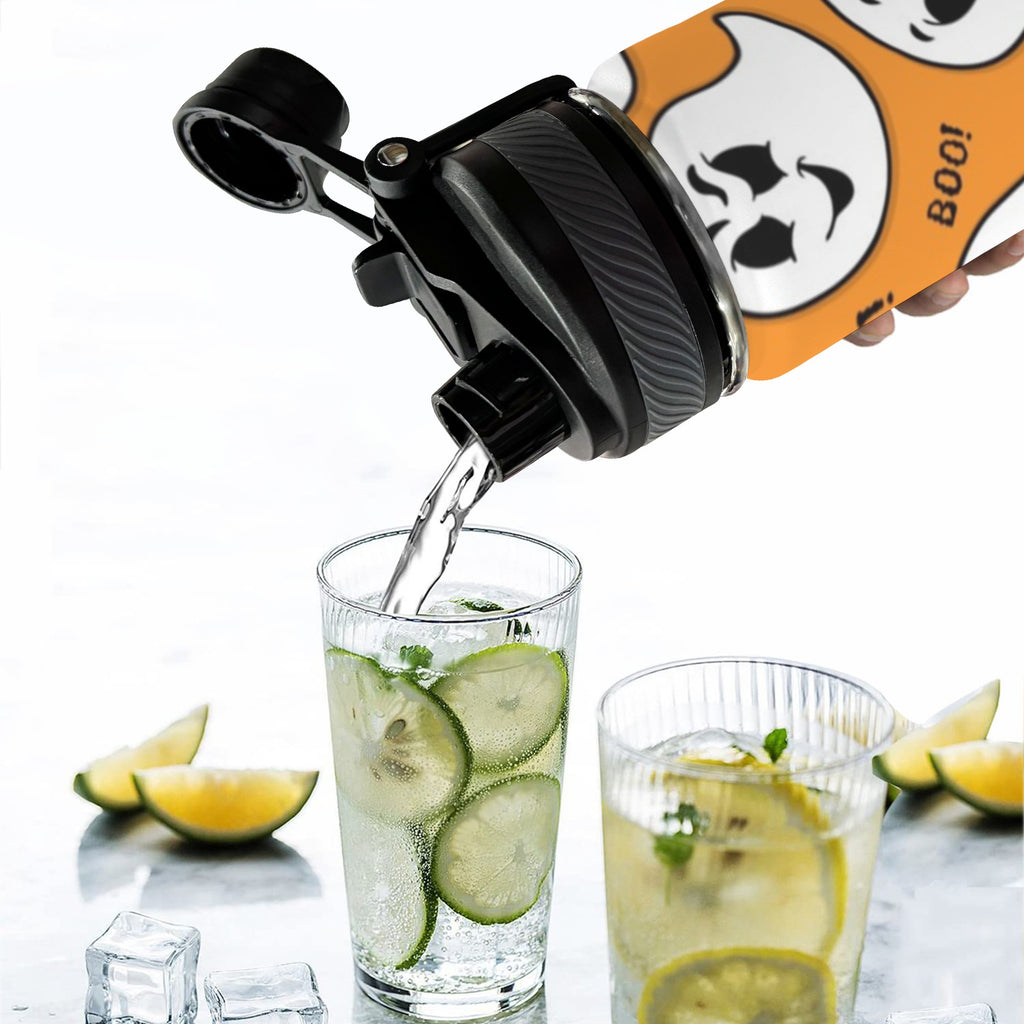 Ghost Boo - Insulated Water Bottle with Dual-Use Lid (18oz) Insulated Water Bottle with Dual-Use Lid (18oz) Halloween Printed Offshore