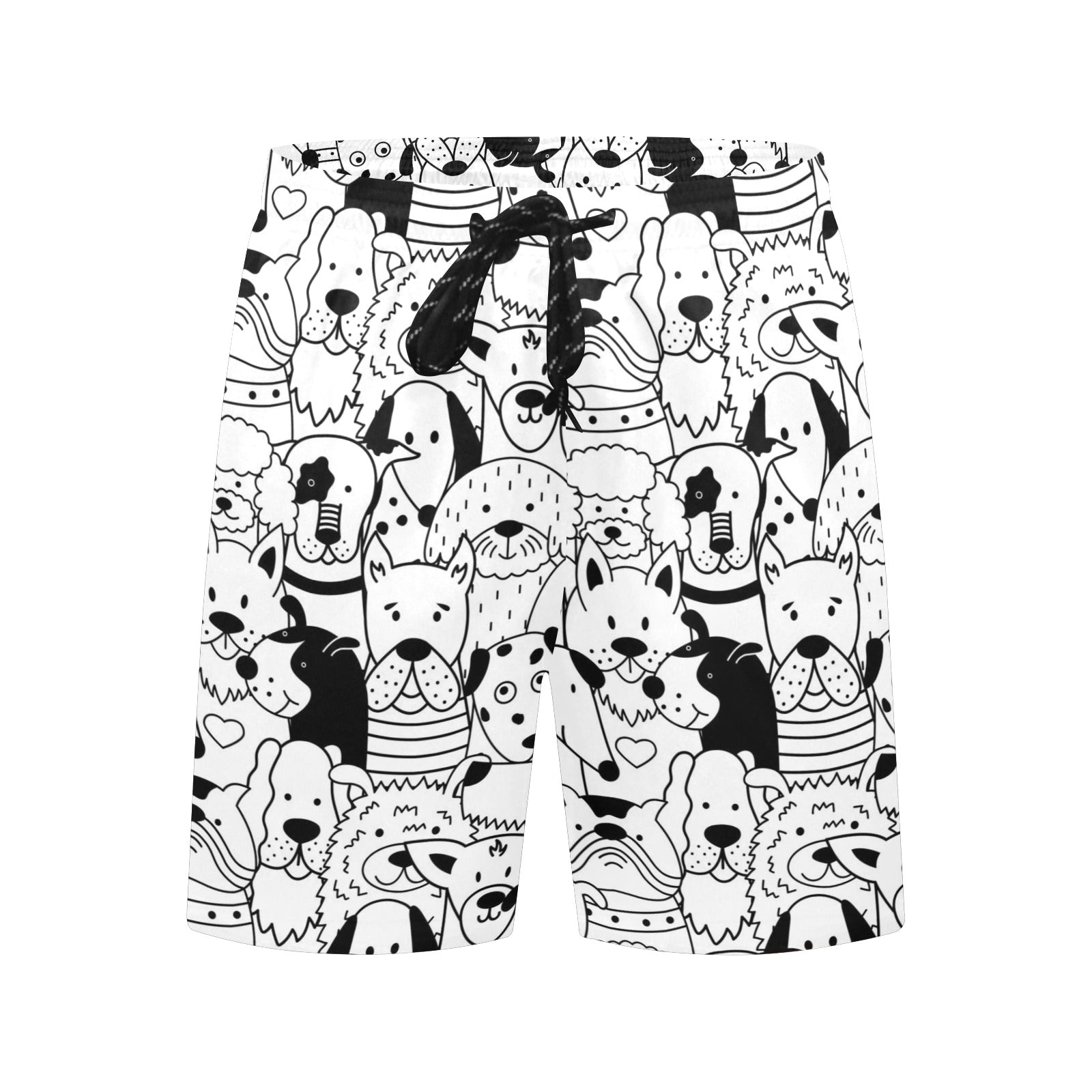 Black And White Dogs - Men's Mid-Length Beach Shorts Men's Mid-Length Beach Shorts animal Printed Offshore