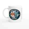 Personalised - Addicted To Coffee - White 11oz Ceramic Mug with Colour Inside Ceramic White Personalised 11oz Mug Coffee customise Globally Fulfilled personalise