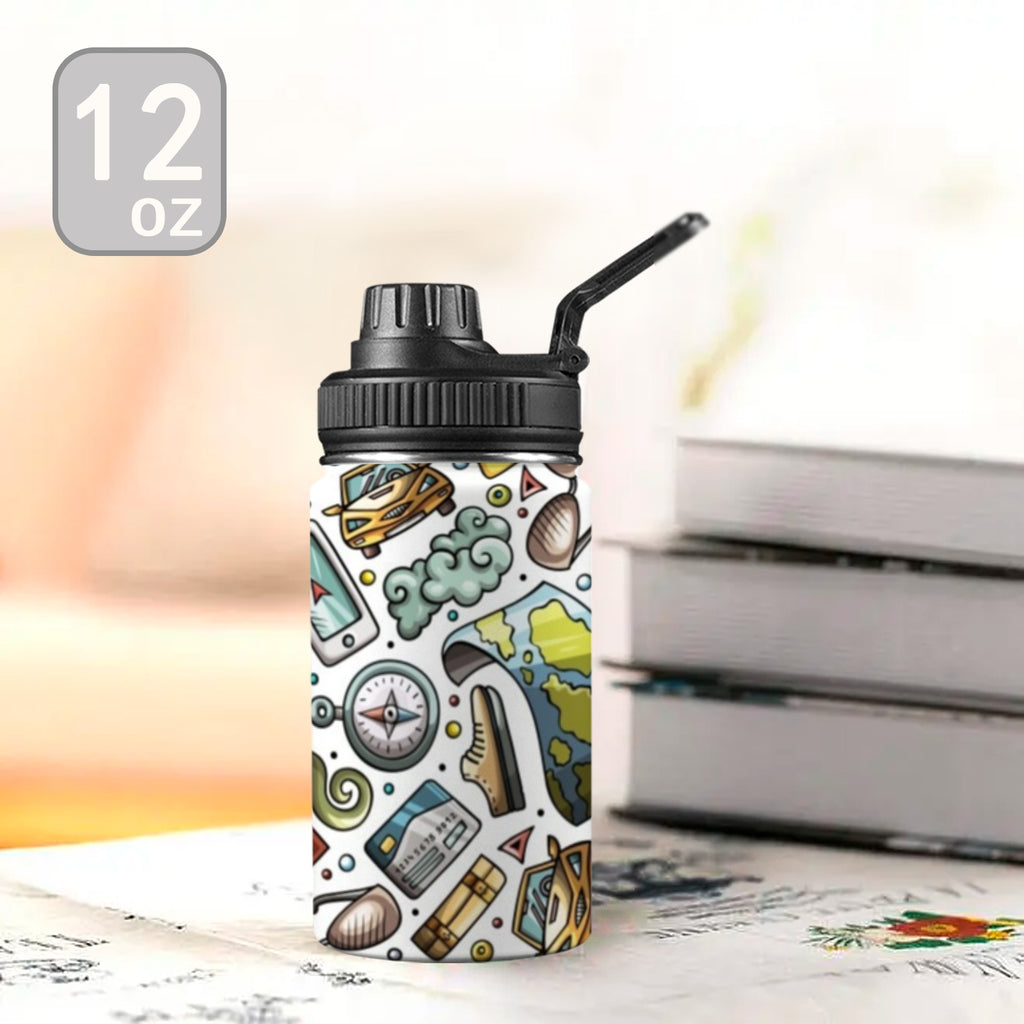 Travel Montage - Kids Water Bottle with Chug Lid (12 oz)