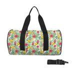 Tropical Flowers On White Duffle Bag one size Duffle Bag Printed Offshore