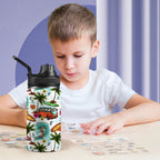 Surfing Safari Kids Water Bottle with Chug Lid (12 oz) Kids Water Bottle with Chug Lid Printed Offshore Surf