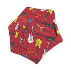 Guitars On Red Kids Safe Round Corner Umbrella One Size Kids Safe Round Corner Umbrella Music Printed Offshore