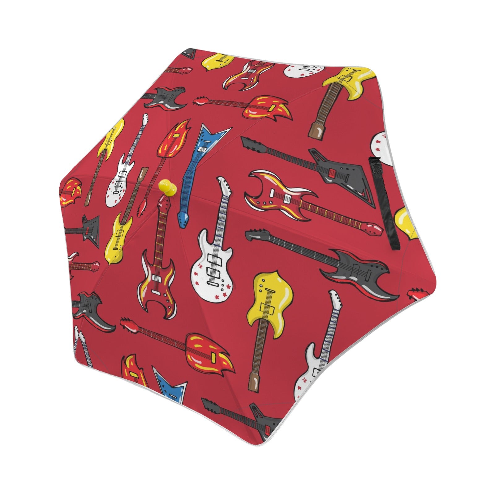 Guitars On Red Kids Safe Round Corner Umbrella One Size Kids Safe Round Corner Umbrella Music Printed Offshore