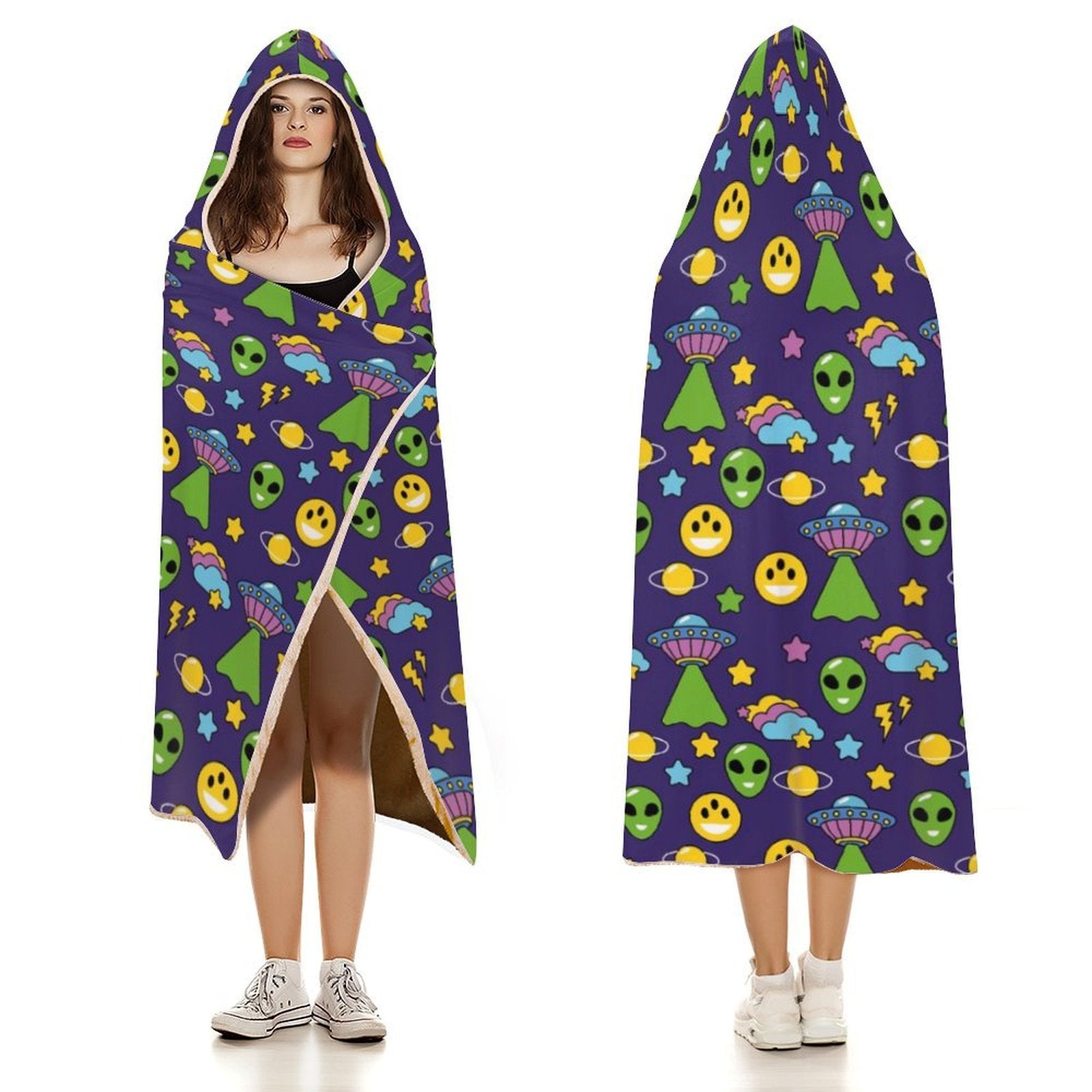 Groovy Alien Kids Hooded Blanket 100cm x 130cm