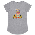 Travel Is Always A Good Idea Women's AS Colour Scoop Neck T-Shirt Grey Marle Womens Scoop Neck T-shirt Printed In Australia