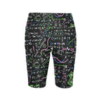 Equations In Green And Pink Women's Bike Shorts With Side Pockets Women's Bike Shorts Maths Printed Offshore