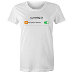 Currently On Aeroplane Mode - Womens T-shirt White Womens T-shirt Printed In Australia Tech