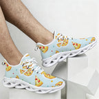 Pizzas On Blue Men's Twisted Sole Sneakers
