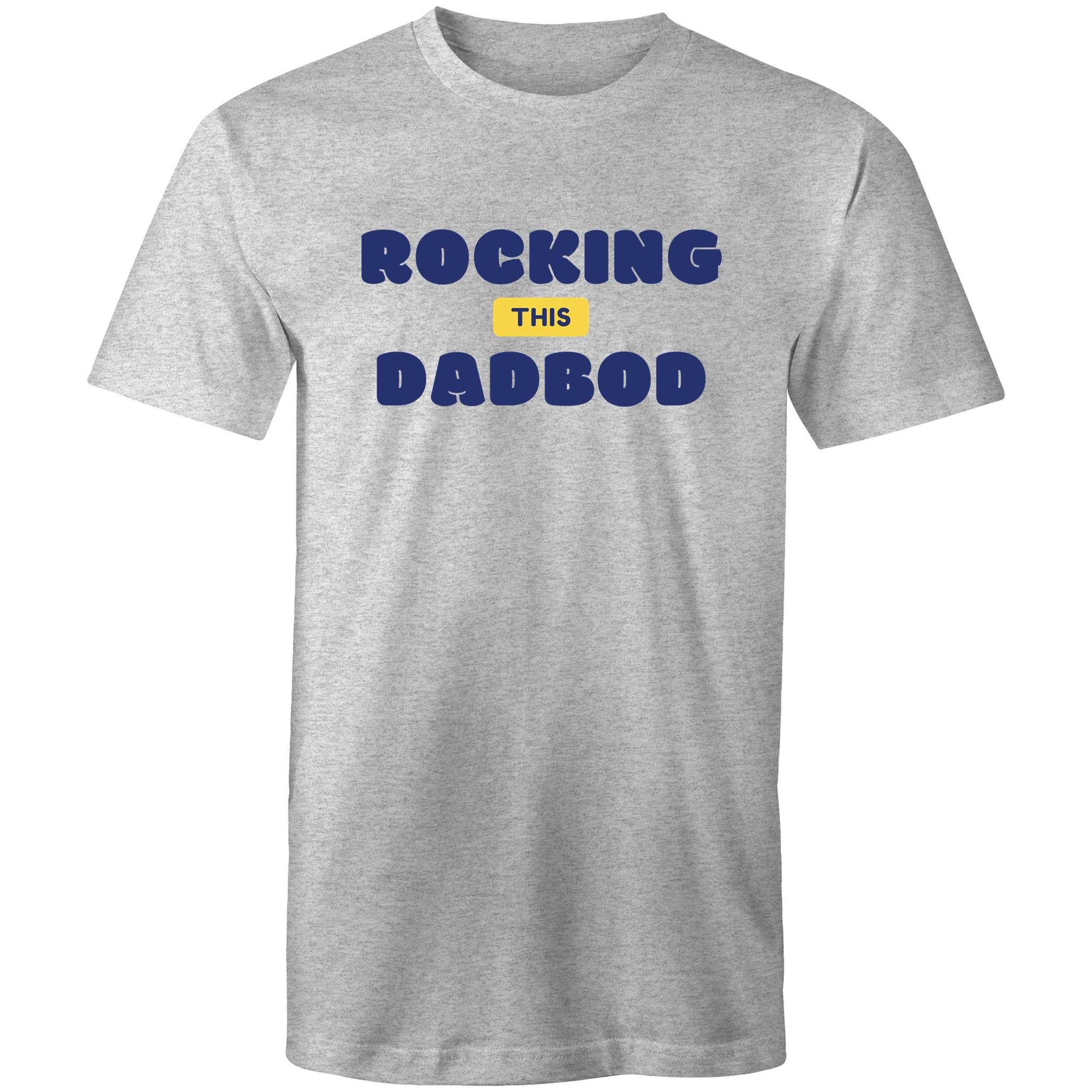 Rocking This DadBod - Mens T-Shirt Grey Marle Mens T-shirt Dad Printed In Australia