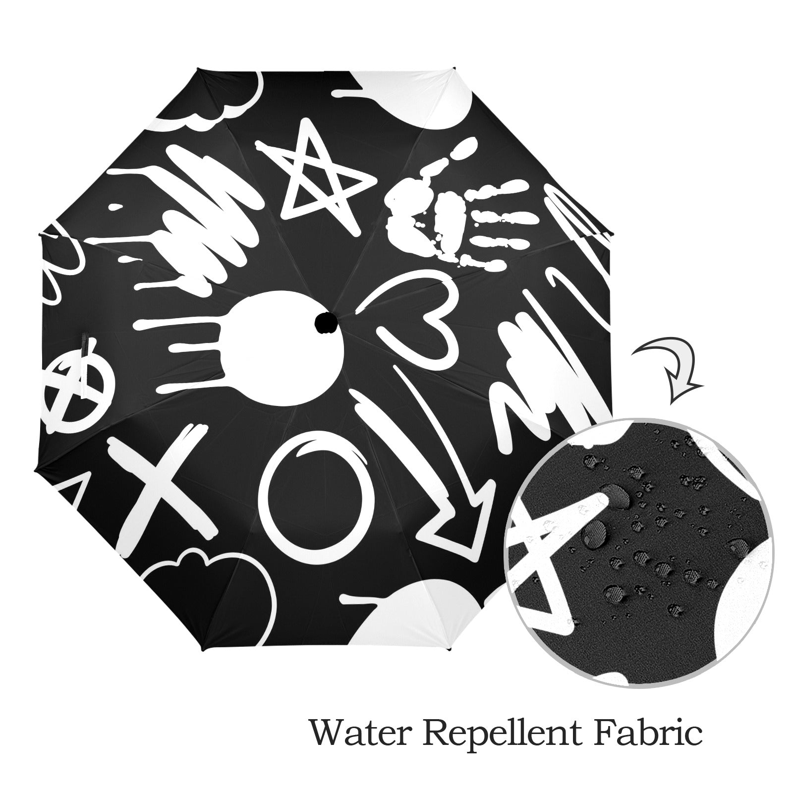 Bold Graffiti - Semi-Automatic Foldable Umbrella (Model U12) Semi-Automatic Foldable Umbrella (U12)