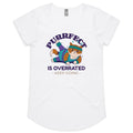 Purrfect Is Overrated Women's AS Colour Scoop Neck T-Shirt White Womens Scoop Neck T-shirt animal Fitness Printed In Australia