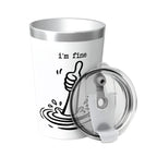 I'm Fine Drowning Thumbs Up Small Stainless Steel Travel Mug Cup 12oz/350ml