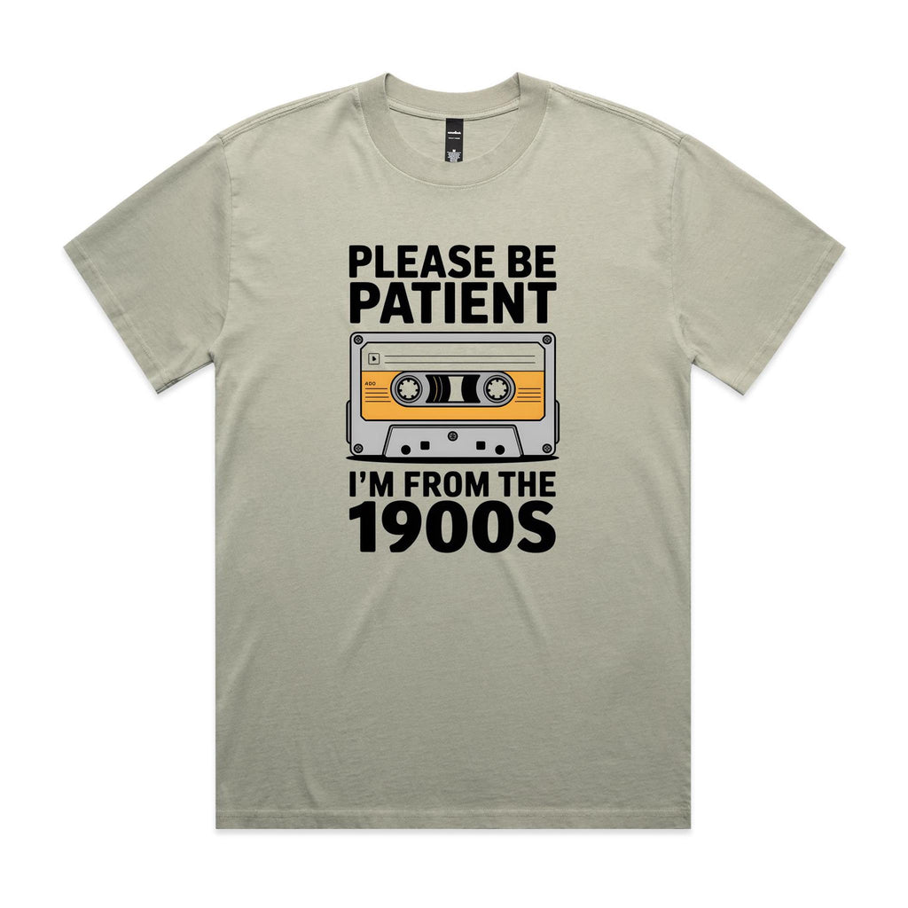 Please Be Patient, I'm From The 1900's AS Colour Heavy Faded Tee Unisex Faded eucalyptus Heavy Faded T-shirt Music Printed In Australia