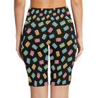 Colourful Cassettes Women's Bike Shorts With Side Pockets Women's Bike Shorts Music Printed Offshore Retro