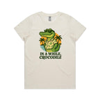 In A While, Crocodile Women's AS Colour T-shirt Natural Womens T-shirt animal Printed In Australia